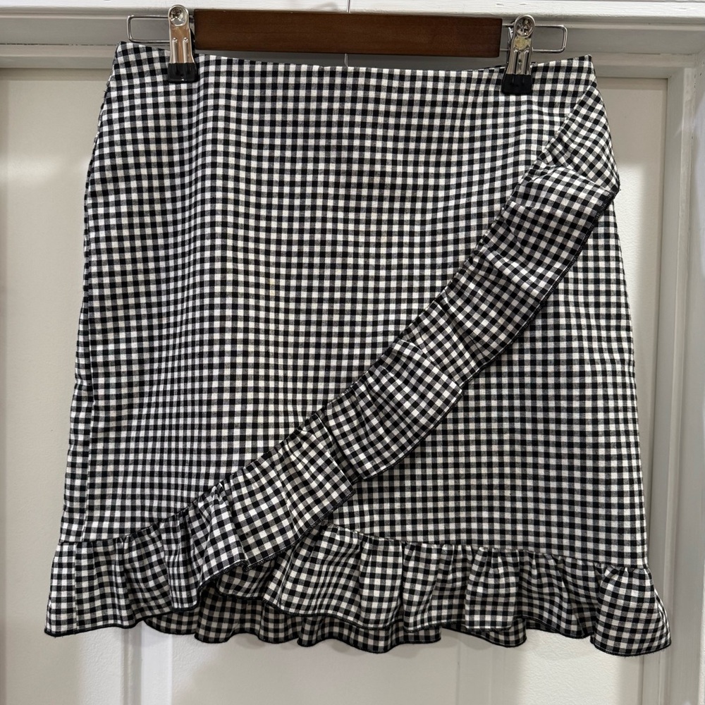 Minimum Black & White Gingham Ruffle Skirt Size M… - image 1